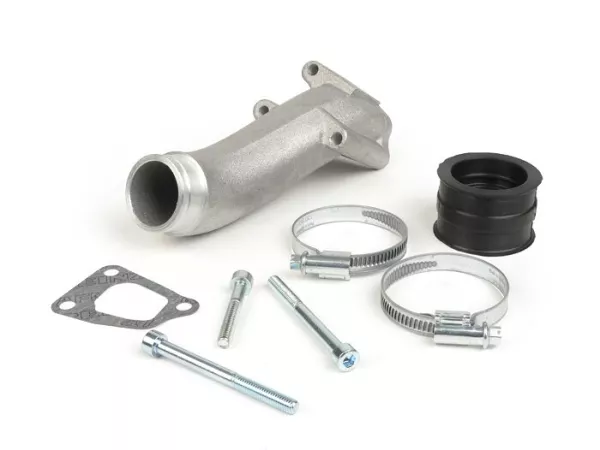 Intake manifold conversion -POLINI 3-hole, rotary valve- for Vespa PK XL 3-hole engine in Vespa V50, PV125, ET3 chassis - AW=Ø34mm (Vergaser Ø28-30mm - PHBH, VHSH, PWK28, TMX30, Smartcarb 26-28)