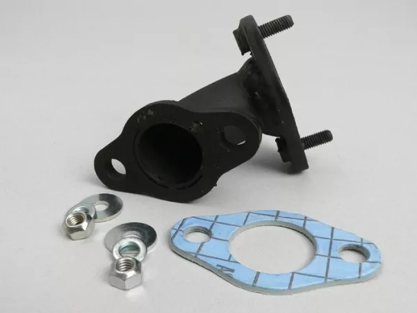 Uitlaatspruitstuk -SITO met gasklephuls (verwijderbaar)- voor standaard uitlaat - Vespa Smallframe V50, PK50/PK80 S, PK50/PK80 XL, PK50 XL2, PK50 HP, PK50 FL, PK 50 automatic - staal - uitlaatbout M6/52mm, cilinderflens Ø8mm/52mm