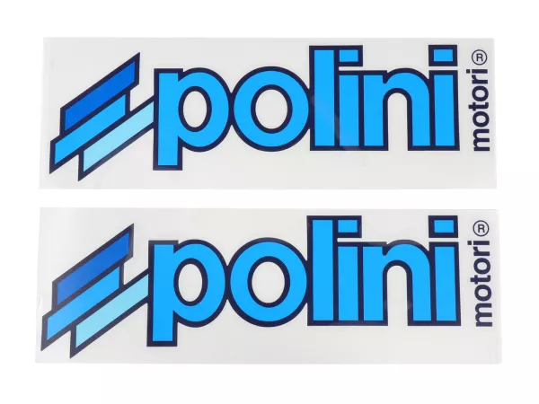 Klistermärkesuppsättning -POLINI- 2x Polini 340x110mm - Blå, lämplig för ljusa ytor