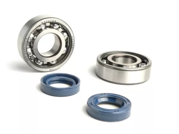 Bearing and oil seal set for crankshaft -OEM QUALITY- Peugeot 50cc (horizontal cylinder) - JETFORCE 50 C-TECH, JETFORCE50 TSDI, SPEEDFIGHT3 50 AC/LC (2-stroke), LUDIX, VIVACITY50 NEW (2-stroke)VIVACITY50 NEW (2-stroke)