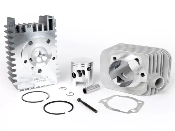 Silinder -PINASCO Aluminium 72 ccm Abu-abu Ø46mm- Piaggio Ciao, Bravo, Si, Boxer (pin piston = Ø 12mm)