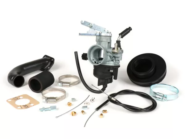 Carburateur kit -PINASCO Dellorto PHVB Ø22mm- Vespa Wideframe VM1T, VM2T, VN1T, VN2T, VL1T, VL2T, VL3T, VB, VGL1, ACMA - met inlaatspruitstuk (alleen geschikt voor Pinasco Nordkapp 160ccm cilinders)