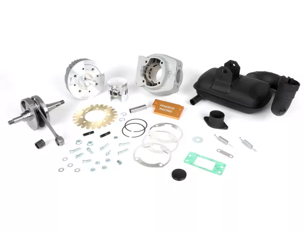 Tuningkit -PINASCO 206ccm 3 canaux aluminium EVO MINI SET Ø=66mm, s=60mm- Vespa PX125, PX150, Cosa125, Cosa150, LML Star 125/150, Stella 125/150 - y compris le cylindre, le vilebrequin, l'échappement
