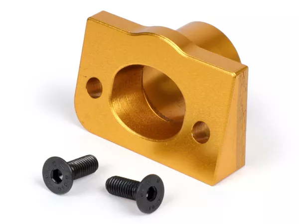 Intake manifold -Pinasco- PowerCasing, Polini Speedengine untuk karburator 19/21mm dengan anodisasi emas AW = Ø24mm Piaggio Ciao, Bravo, Boxer, SI