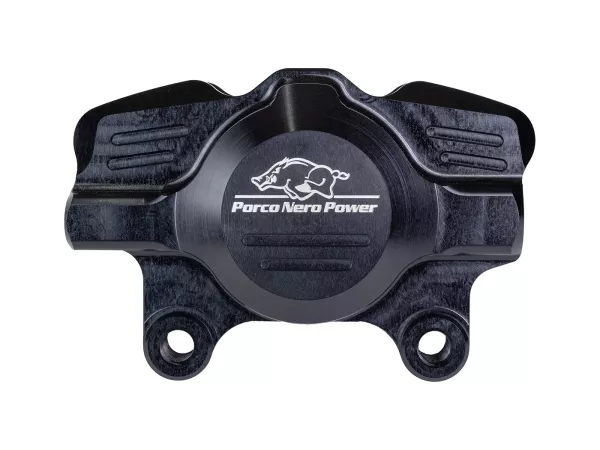 Bakre bromsok (med TÜV-delcertifikat) -PORCO NERO POWER 2.0 CNC by Spiegler 2-kolv, Ø=29mm- Vespa GT/GTS/GTV 125-300cc (med och utan ABS) - svart anodiserad
