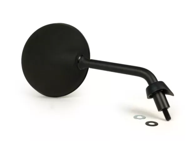 Mirror -MOTO NOSTRA- Shorty - Piaggio LX50-150, S50, Piaggio Liberty 50-150 - rhs/lhs - black matt - M8 left-hand thread