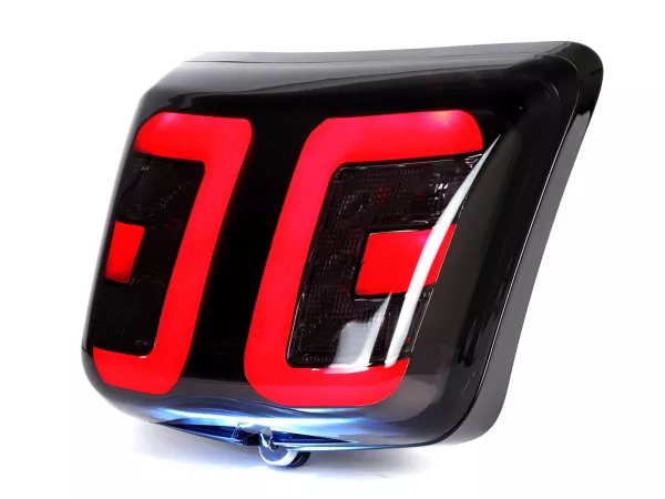 Fanale posteriore oscurato, telaio nero lucido -POWER 1- Vespa GTS 125-300 , GTS Super 125-300 (2014-2017)