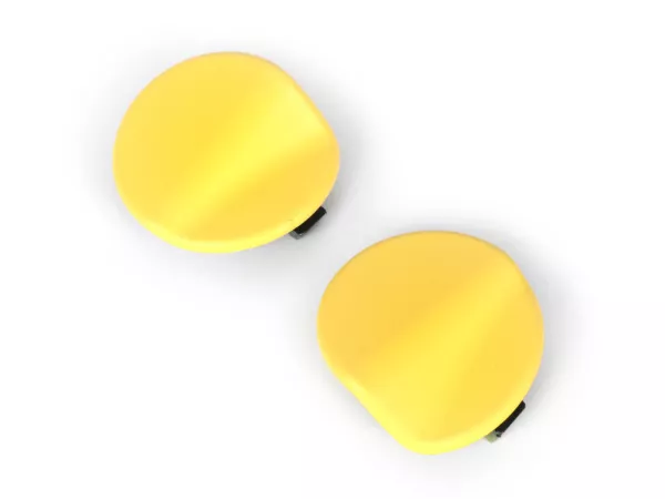 Pair of covers for mirror hole -QUELLAGIO, matt yellow (974/A)- Vespa GTS 125 (ZAPMA3700, ZAPMD3200, ZAPMD3201, ZAPMA3100, ZAPMA3200), Vespa GTS 150 (ZAPMA3200, ZAPMA3100), Vespa GTS 300 (ZAPMA3300), Vespa GTS HPE 300 (ZAPMA3600, ZAPMD310), Vespa GTS Supe