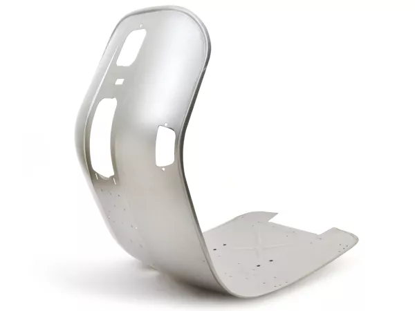 Floor board + legshield -MADE IN ITALY type Vespa T5 with Indicators and holes for floor mat- Vespa T5, fits also Vespa P-range PX80, PX125, PX150, PX200, LML, Star - with square hole for brake pedal
