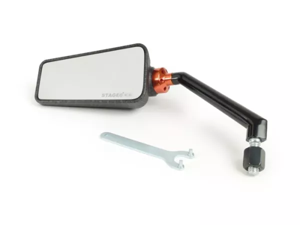 Mirror -STAGE 6 F1-Look- thread M8 x 20mm - lhs - New Carbon matt