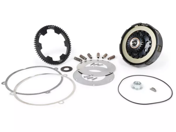 Embrayage y compris le rapport primaire -SC, Wideframe, type Cosa2/FL- Roue primaire BGM Pro 62Z (à denture droite)- Vespa 125, VN1T (60001-), VN2T, Vespa 150 VL1T, VL2T, VL3T, VB1T, ACMA 150 GL (1956-1958) - Z23/62 (2,69)