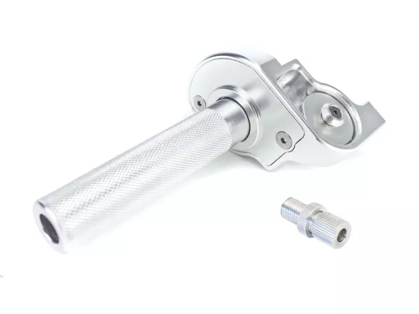 Puño de gas rápido -SCOOTER & SERVICE- CNC- Aluminio - Anodizado plata