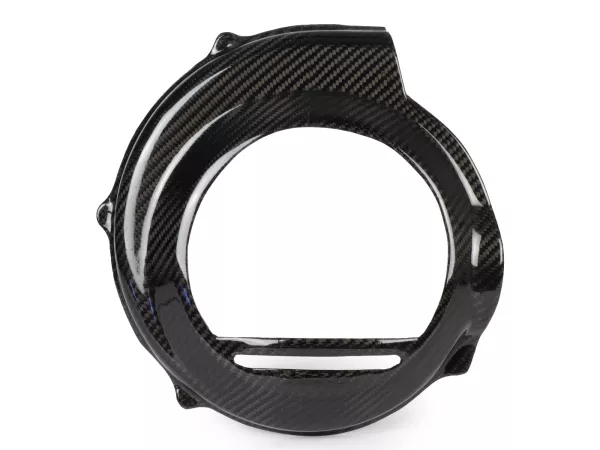 Flywheel cover -TOMAS COMPOSITI, real carbon 'open'- Vespa PX80, PX125, PX150, PX200 - models only kickstarter