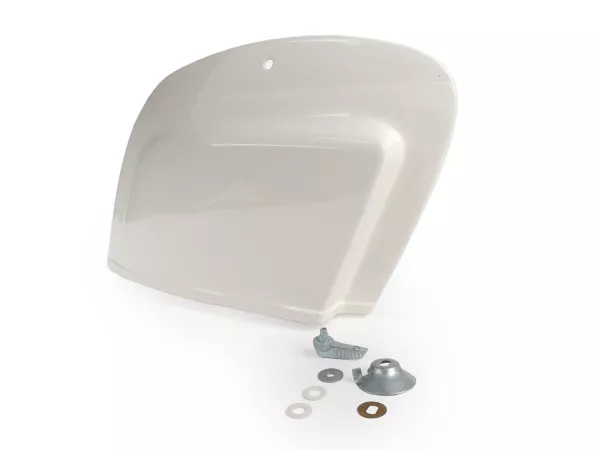 Zijklep rechts -TOMAS COMPOSITI, GRP voor Quattrini M200- Vespa V50 (V5A1T vanaf nr. 92877), V50 S (V5SA1T vanaf nr. 15325), V90 (vanaf nr. 22234), SS50, SS90, PV125, ET3 - met knevelslot