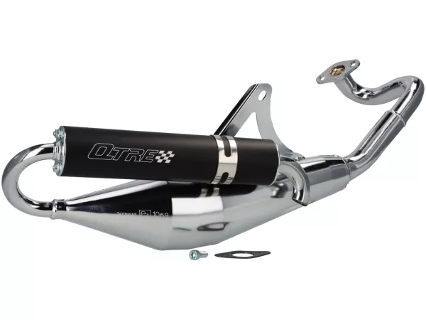 Uitlaat -TECNIGAS Q-TRE Chroom- Peugeot 50 ccm (horizontaal)