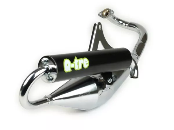 Knalpot -TECNIGAS Q-TRE Chrome- Minarelli 50 cm (horizontal)