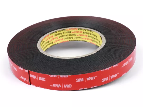 Självhäftande tejp -3M™ VHB™ 5952F- 19mm x 11m - Svart - Tjocklek 1,1mm - Stark och hållbar limning av metall, pulverlackerade färger, glas, förseglat trä, ABS etc.