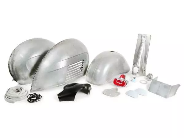 Frame kit -PREMIUM- conversie Vespa PX naar VBB/GS160 look - geolied plaatwerk - incl. set zijafdekkingen, spatborden, cascade, achterlicht, balhoofddeksel (voor schelp snelheidsmeter)