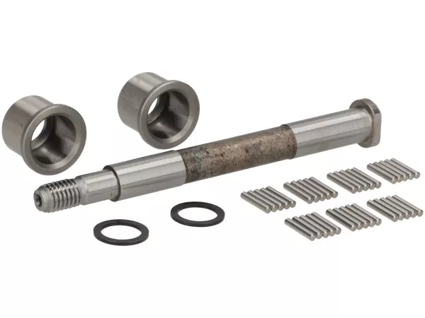 Fork link bearing set inkl. axle -MADE IN ITALY- Vespa Wideframee (1948-1953)  V1-15, V30-33, VU, ACMA, Hoffmann A/B