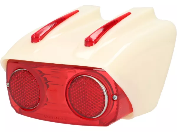 Achterlicht Catalux kunststof behuizing, rood glas -OEM KWALITEIT- Lambretta LI (serie 1-2), TV (serie 1-2) - incl. rubberen afdichting aan frame