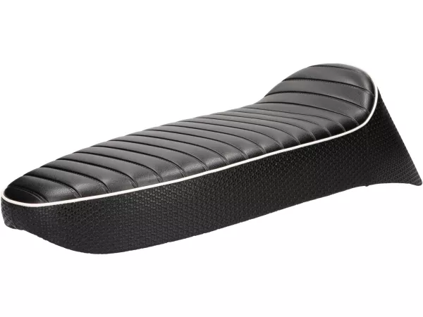 Banco de asiento -SC ANCELLOTTI V2- Vespa Sprint150 (VLB1T), TS125 (VNL3T), GT125 (VNL2T), GTR125 (VNL2T), GL150 (VLA1T), Super, VNA, VNB, VBA, VBB - también adecuado con el tipo de depósito plano en Rally 180/200, GS160, SS180 - Negro