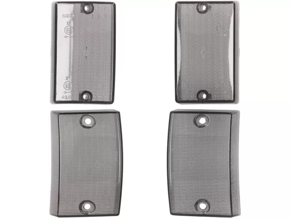 Indicator lenses -SIEM set of 4 - Vespa PK50 S, PK80 S, PK125 S - tinted (black)