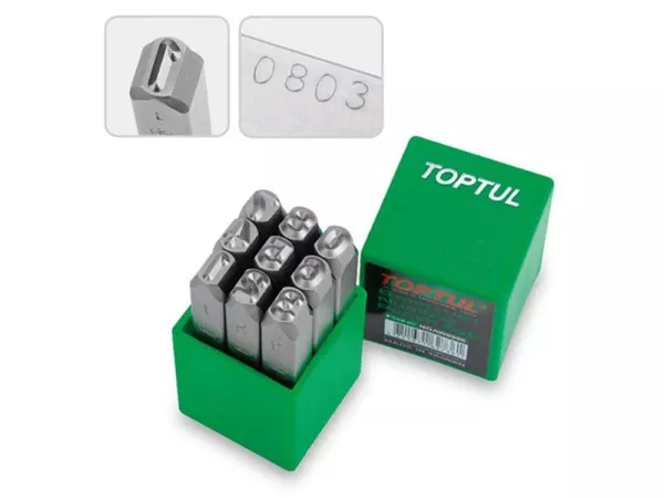 Punch stamps, punch numbers -TOPTUL, 5mm- Numbers 0-9