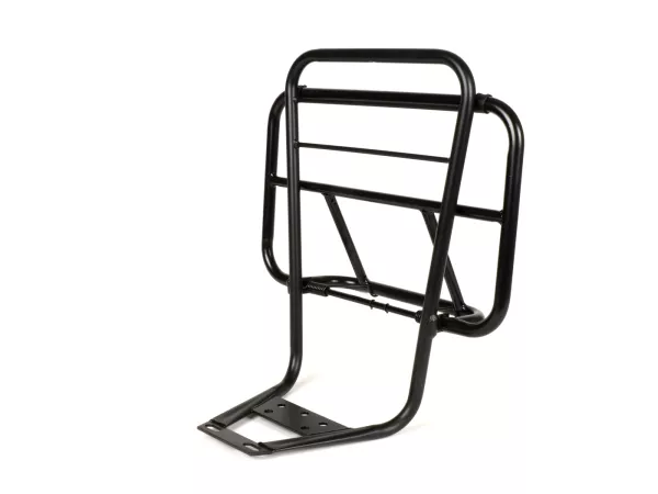Rack with backrest -MOTO NOSTRA V2- Vespa PX80, PX125, PX150, PX200 - black