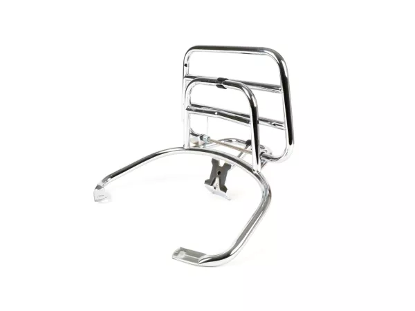 Portapacchi posteriore pieghevole -MOTO NOSTRA- Vespa LX50, LX125, LX150, Vespa LXV50, LXV125, Vespa S50, S125, S150 - cromo