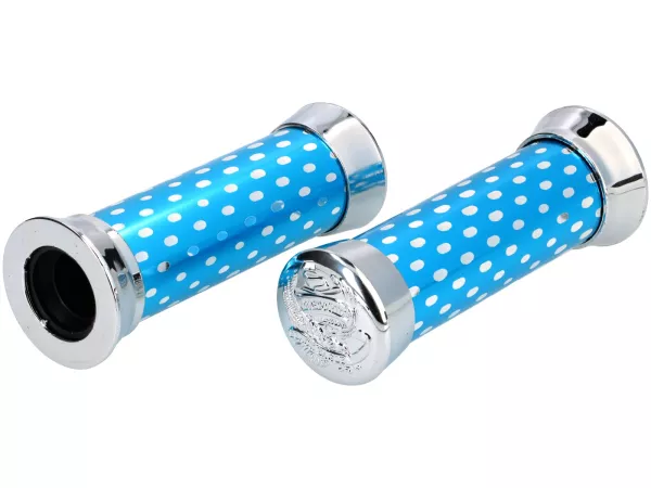 Pair of grips -SUNDANCE- blue/chrome