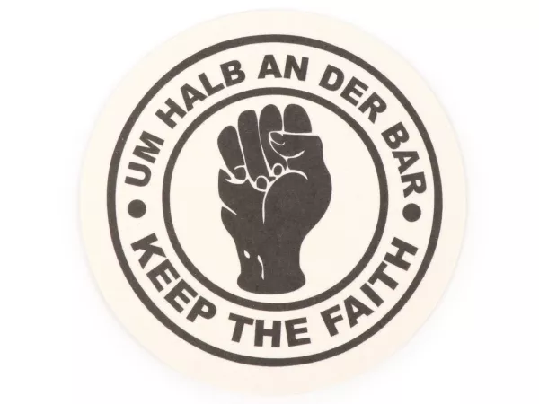 Beer mat (100x)- Um halb an der Bar - Ø10,8cm - black/white