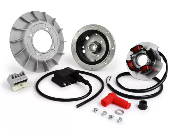 Allumage -VMC CNC- Vespa PK XL Ø20mm - Rotor CNC, Roue de ventilateur aluminium - incl. régulateur de tension