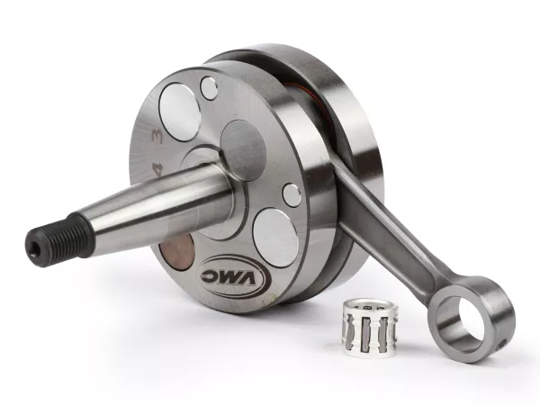 Kurbelwelle -VMC RACING (für Membraneinlass) Vollwange 43mm Hub, 87mm Pleuel- Ø 20mm Konus - Vespa V50, PK50 - verwendet z.B. für Zylinder VMC Racing 100ccm RVA