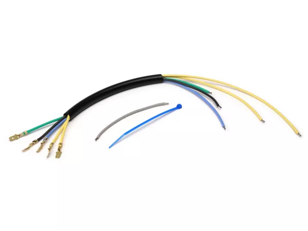 Rama de cable de encendido placa base -VESPARATUR- Vespa PX antiguo contacto de encendido (5 cables) - 2x cable amarillo