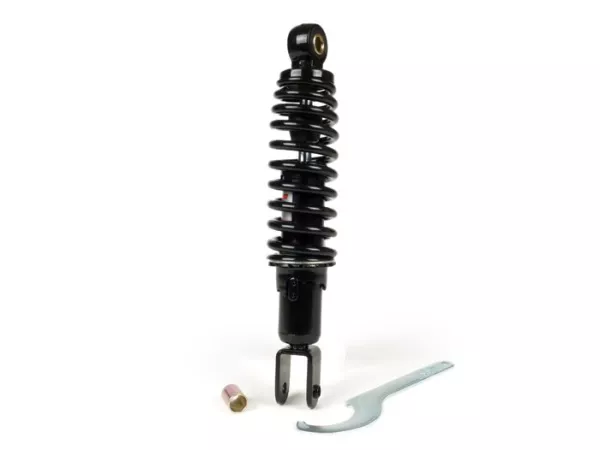 Ammortizzatore posteriore -YSS Pro-X, 250 mm, con TÜV/ABE- Yamaha BWs (fino al 2003), Zest, MBK Booster, Booster R, Spirit, Target, Evolis, Malaguti F10, Kymco DJX - Molla nera