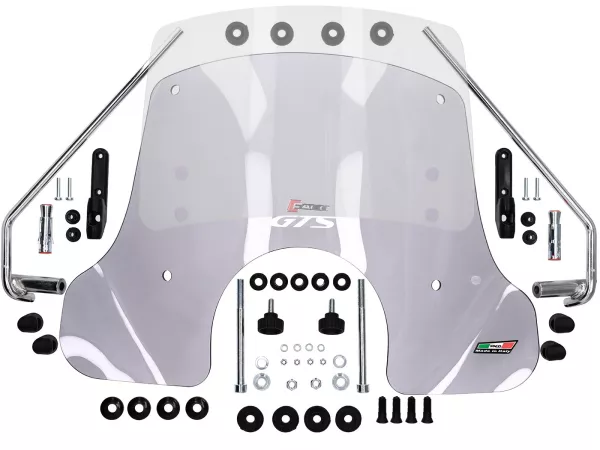 Windshield -FACO- Twin Screen- Vespa GTS 125-310cc Keyless - adjustable, incl. mounting material