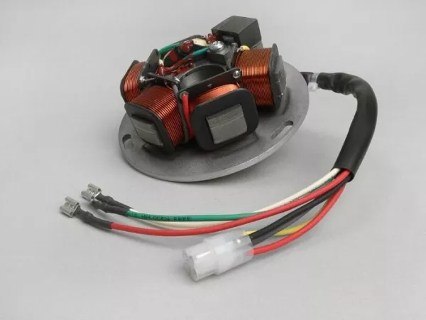 Ignition -PIAGGIO stator- Vespa PX EFL Elestart (with battery 1984-1997) -7 wire - also suitable for PX old (1981-1983) if round plug is removed