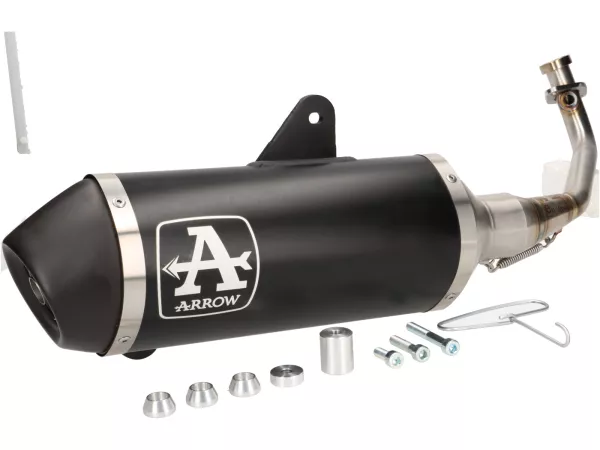 Scarico (completo) -ARROW Urban- Alluminio scuro- Vespa GTS 125 2021-2024 (Euro 5, MD3A)