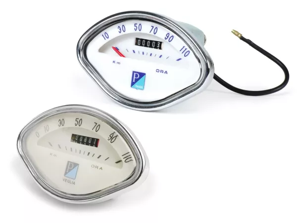 Snelheidsmeter -PIAGGIO schelpvorm- Vespa VBA, VBB, GL150 (VLA1T), GT125 (VNL2T), GTR125 (VNL2T), Sprint - Blauw,