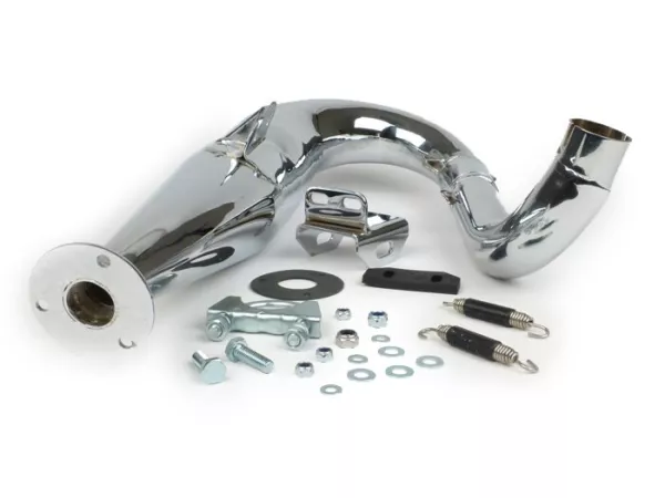Auspuff (nur Korpus ohne Dämpfer) -PM TUNING PM24 Evolution- Vespa PX80, PX125, PX150, TS, Sprint, Sprint Veloce, GT, GTR, Super, GL, VNA, VNB, VBA, VBB -