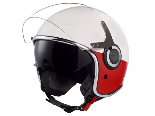 Helm -VESPA VJ- Jethelm, Bianco / Rosso Opaco -