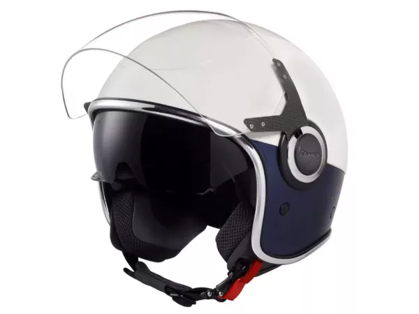 Helm -VESPA VJ- Jethelm, Bianco / Blu Opaco -