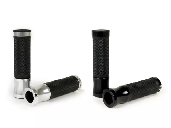 Handvatten -MOTO NOSTRA aluminium rub, ruitpatroon- Vespa GT, GTL, GTS 125-200-250-300ccm, Ø 22,5-24mm, l=128mm