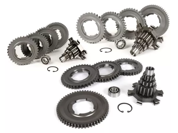 Gearbox (roda gigi + poros bantu) -BENELLI tipe GPX- Vespa PX125, PX150, PX200, T5 125cc, Cosa -