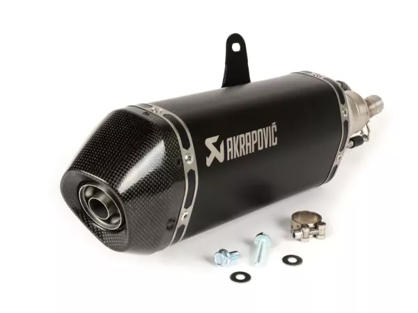 Escape -AKRAPOVIC slip on acero inoxidable Black Edition- Vespa GTS 125 (2017-, Euro 4, iGet, MA3A), GTS 150 (2017-, Euro 4, iGet, MA3B) -