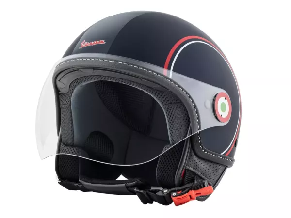 Helm -VESPA Jethelm Modernist- ABS- blau rot weiß