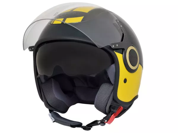 Helm -VESPA Jethelm VJ- Racing Sixties- grün gelb