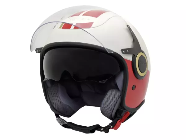 Helm -VESPA Jethelm VJ- Racing Sixties- weiß rot