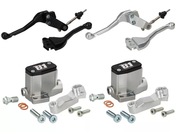 Brake master cylinder (front) -8.1 OTTOPUNTOUNO- piston Ø=11mm, CNC - Vespa 50N, 50L, 50R - small round headlight (Ø105mm)-