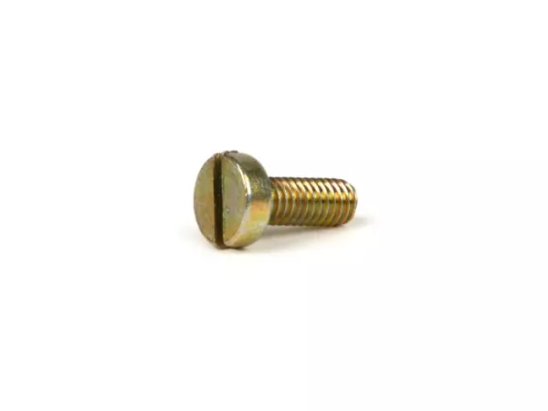 Schraube Zündkontakt M4 x 10mm mit Schlitz -PIAGGIO- Vespa Smallframe V50, PV125, Wideframe VM1, VM2, VNB1, VNB2, Super, GS150 VS1-5, Sprint, GT, GTR, GL, SS180, Rally180 - stahl, verzinkt